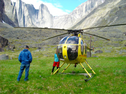 NORTHWEST TERRITORIES CIRQUE OF THE UNCLIMBABLES HUGHES 500 HELICOPTER