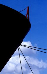 PANAMA CANAL MIRAFLORES LOCKS SHIP PROW