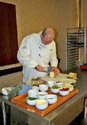 Delta Sun Peaks Resort Chef Ian Riddick talks about pairing wine with food. Icewine festival, Sun Peaks, BC, Canada. Photo by Yvette Cardozo, www.cardozohirsch.com