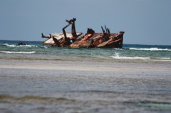 Roatan ship wreck dive site